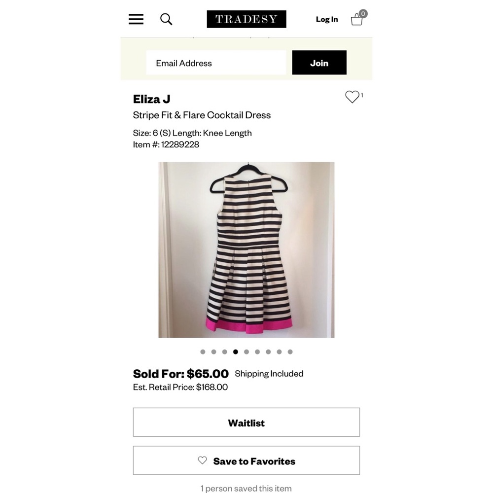 Eliza J stripe fit and flare cocktail RELISTED - Picture 13 of 13